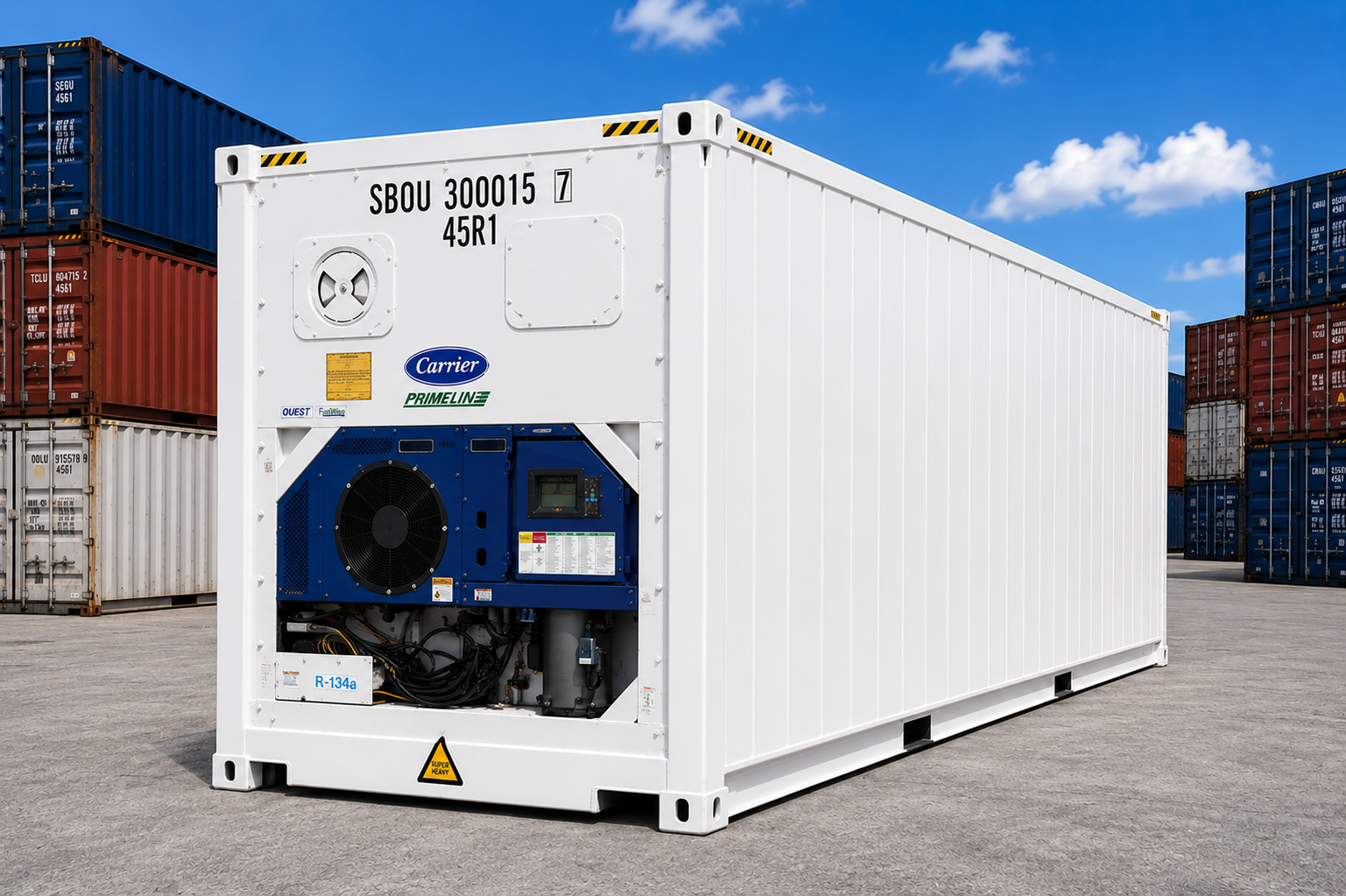 20-foot refrigerated shipping container for temperature-controlled storage